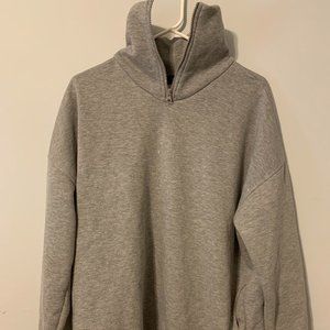 Grey Sweatshirt Pullover Zip Up